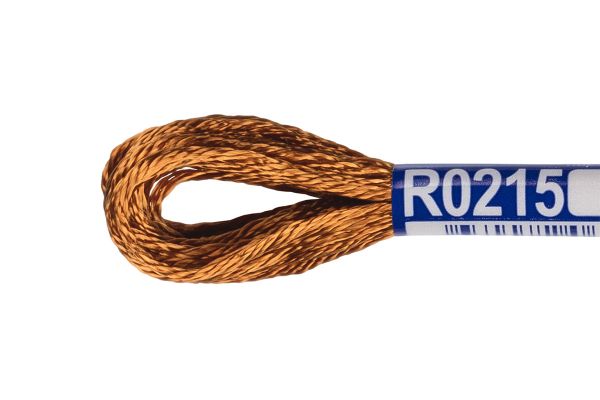 Мулине Gamma вискоза 100%, цв.R0215 золотисто-коричневый, 12 мотков по 8 метров