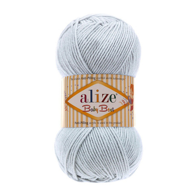 Пряжа Alize (Ализе) Baby Best / уп.5 мот. по 100 г, 240м, 224 светло-серый A