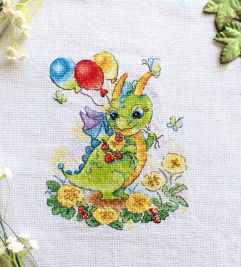 Набор для вышивания нитками МП Студия (Жар-птица), На цветущем лугу, 18х15 см