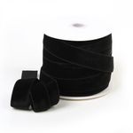 Лента бархатная (тесьма) эластичная 25.0 мм / 22.86±1 метров, арт.EL25VR03 нейлон цв.черный