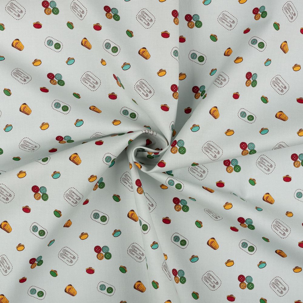 Ткань для пэчворка Peppy Век моды, отрез 50х55 см, 146 г/м², ВМ-10 серый, Peppy