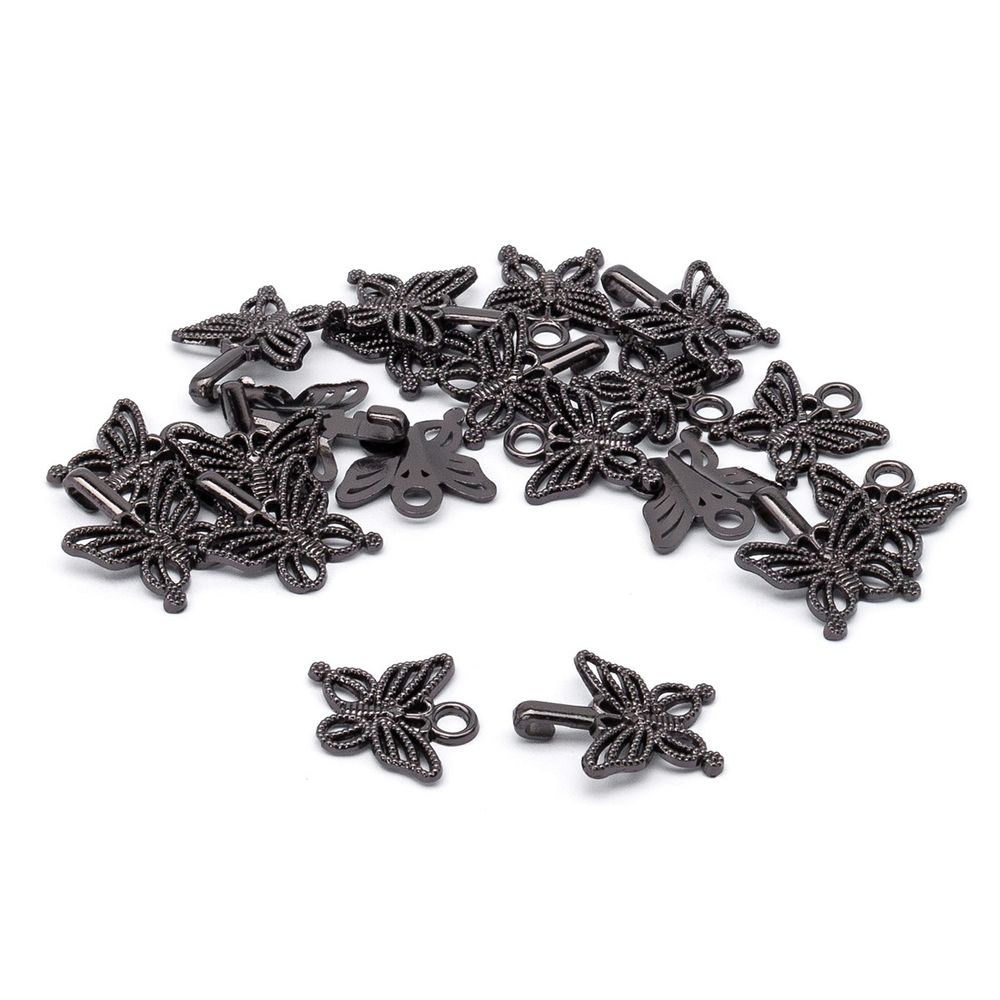 Крючки пришивные декоративные 35х20 мм, pewter, 10 шт