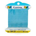 Лента (тесьма) шелковая 25.0 мм / 9.1±0.5 метров, 277 яр. голубой, Gamma SR-25
