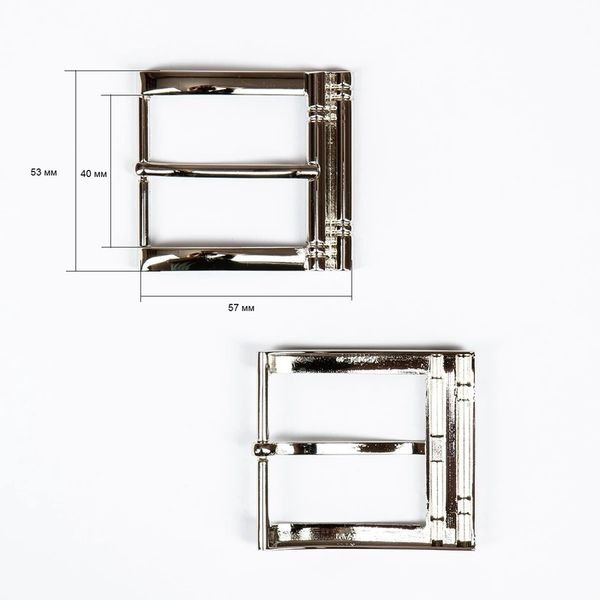 Пряжка ременная металл 40 мм мет. никель, 4 шт, BIG