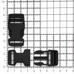 Фастекс (пряжка трезубец) пластик 20 мм, 2 шт, черный