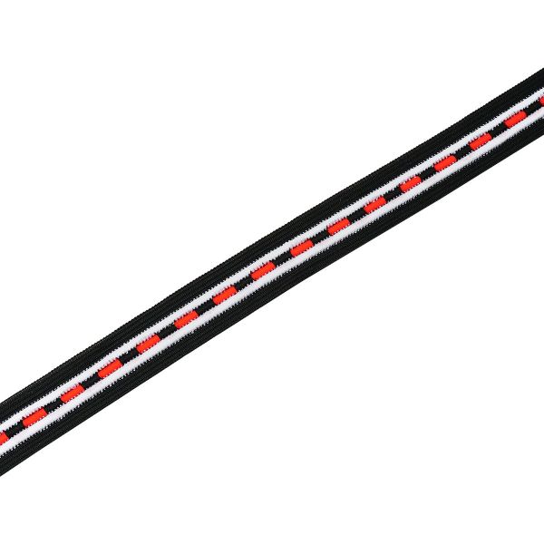 Тесьма лампасная 20 мм / 36.58 метра, черный/белый, 21822