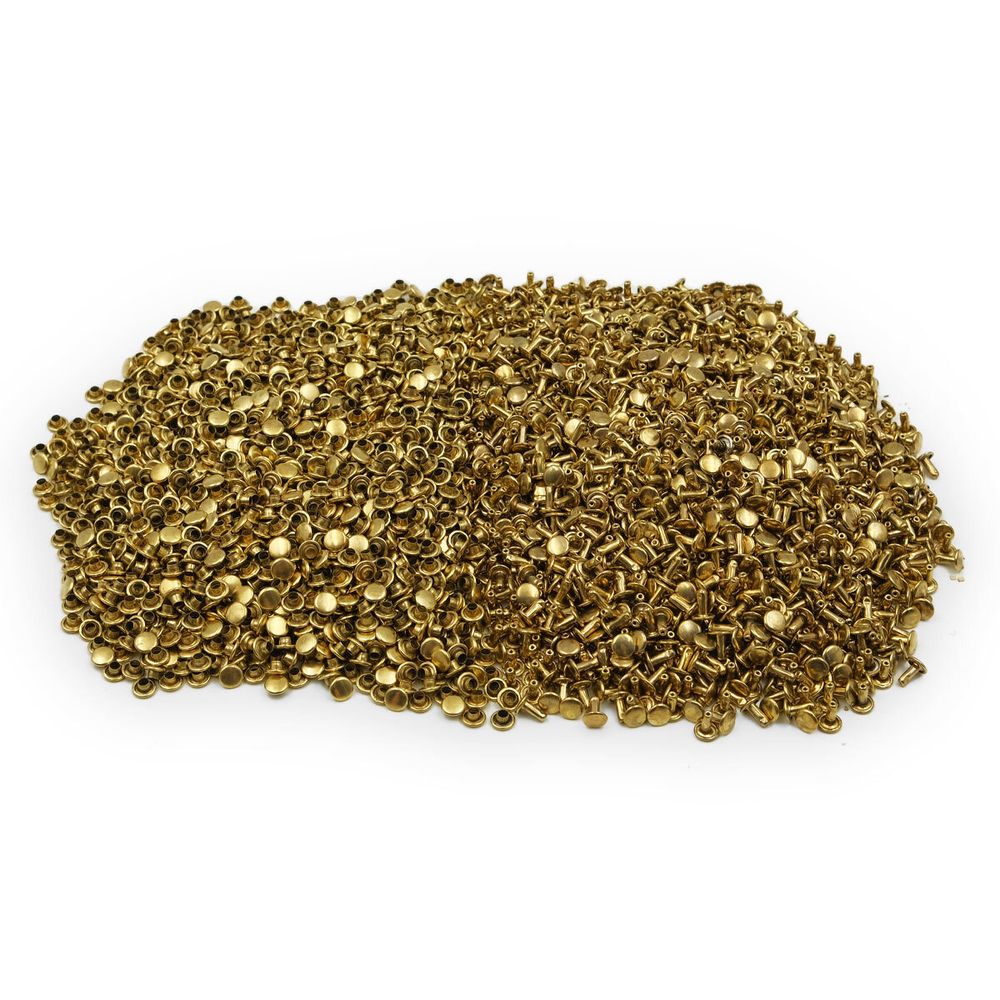 Хольнитены двухсторонние ⌀6 мм, h=6 мм, сталь, New Star №0, золото, уп≈2000 шт