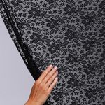 Ткань кружевная (гипюр стрейч) 90 г/м², 150 см / 45 метров, TBY.M0064 цв.черный