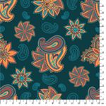 Ткань для пэчворка Peppy Сказочный восток, рулон 112 см / 5 метров, СВ-15 т.бирюзовый, Peppy