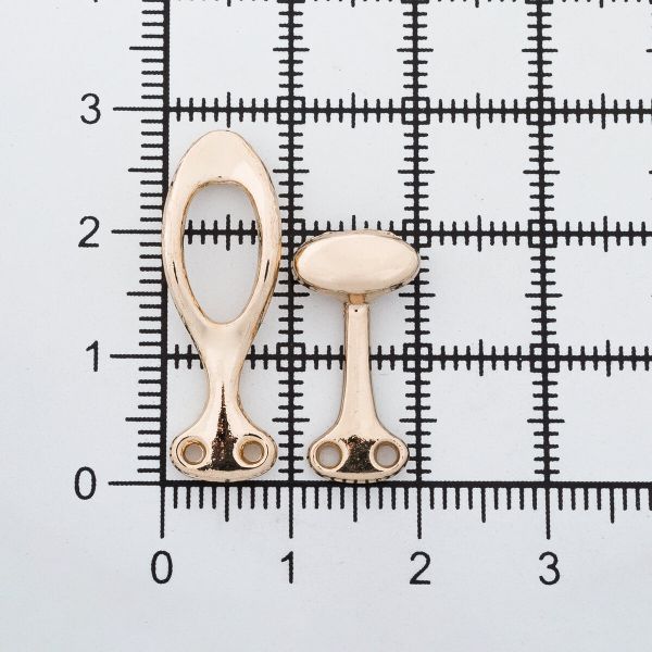 Крючки пришивные декоративные 36х10 мм, золото, 6 шт