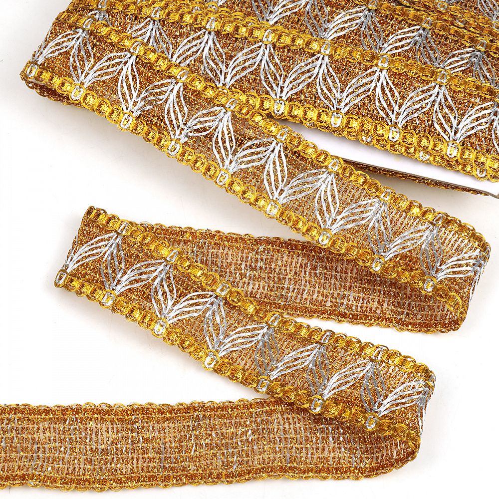 Тесьма отделочная 40 мм, 13-7871 цв.золото уп.13.71м