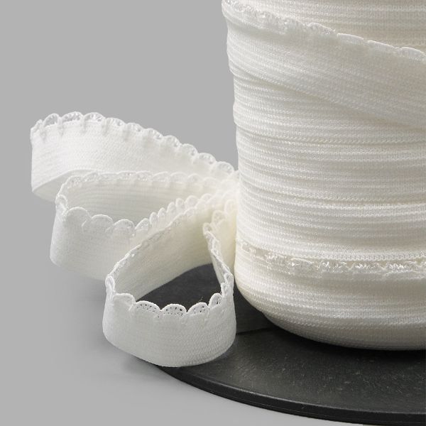 Резинка бельевая (ажурная) 15.0 мм / 50 метров, молочный, 0315/59