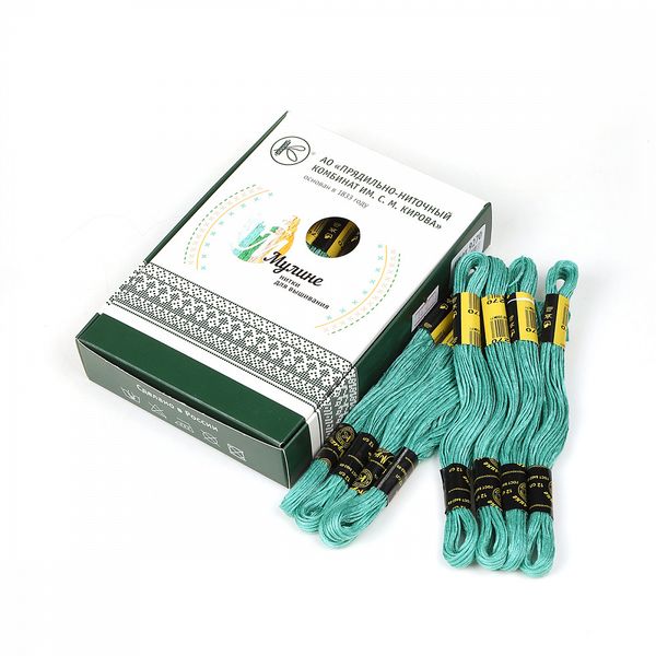 Мулине ПНК им.Кирова цв.9270 зеленый, 24 мотка по 8 метров