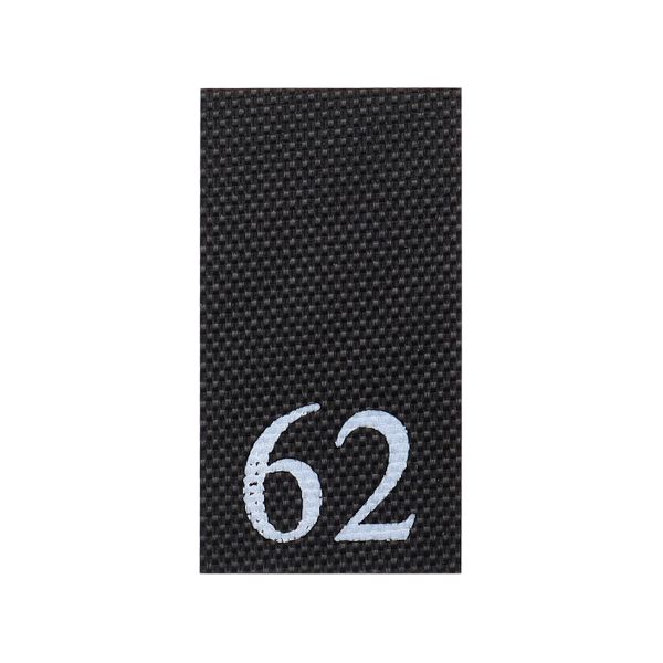 Этикетка-размерник 10х20мм, 100 шт/упак, черный фон/белый шрифт (MN) (62)