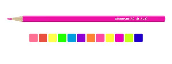Набор неоновых карандашей LSNCP-12 заточенный 8х12 цв, Лео LSNCP-12