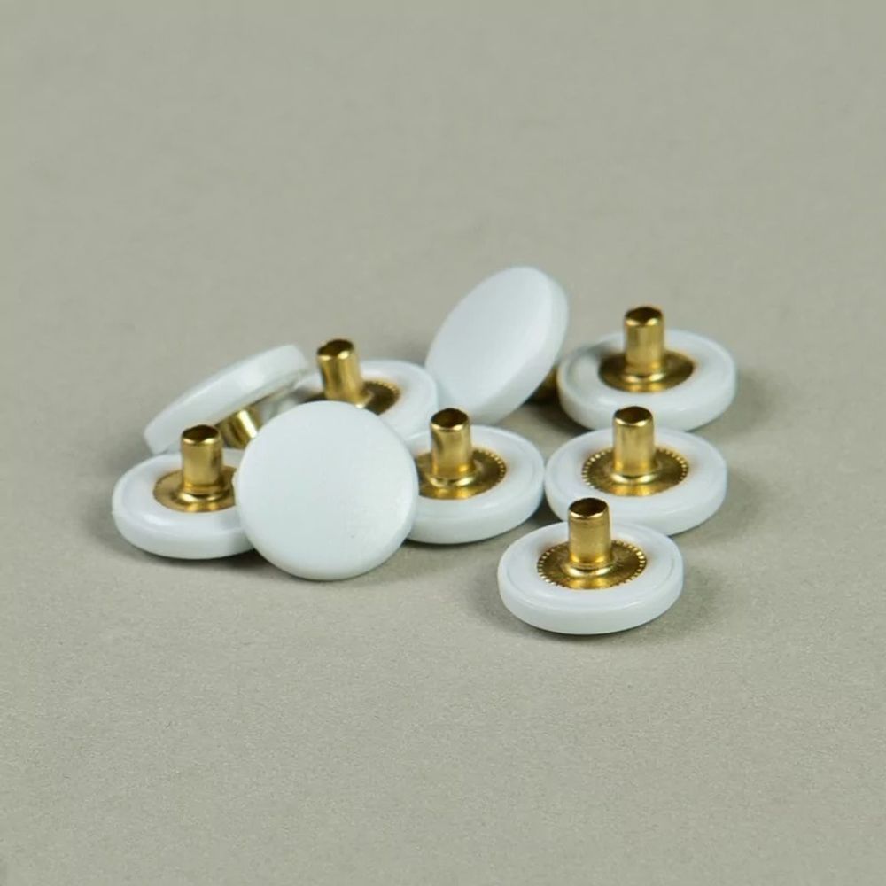 Часть кнопки Альфа (S-образная) ⌀12.5 мм (A-часть), 5/12,5 бел пласт, A 4,5 мм (A-часть), 100 шт, BIG