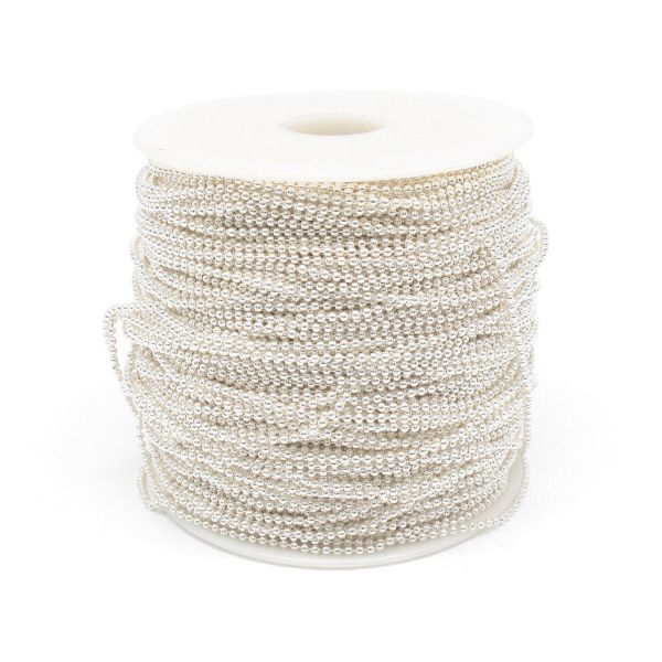 Цепочка шариковая, металл 1,2 мм / 91,4 м, серебро