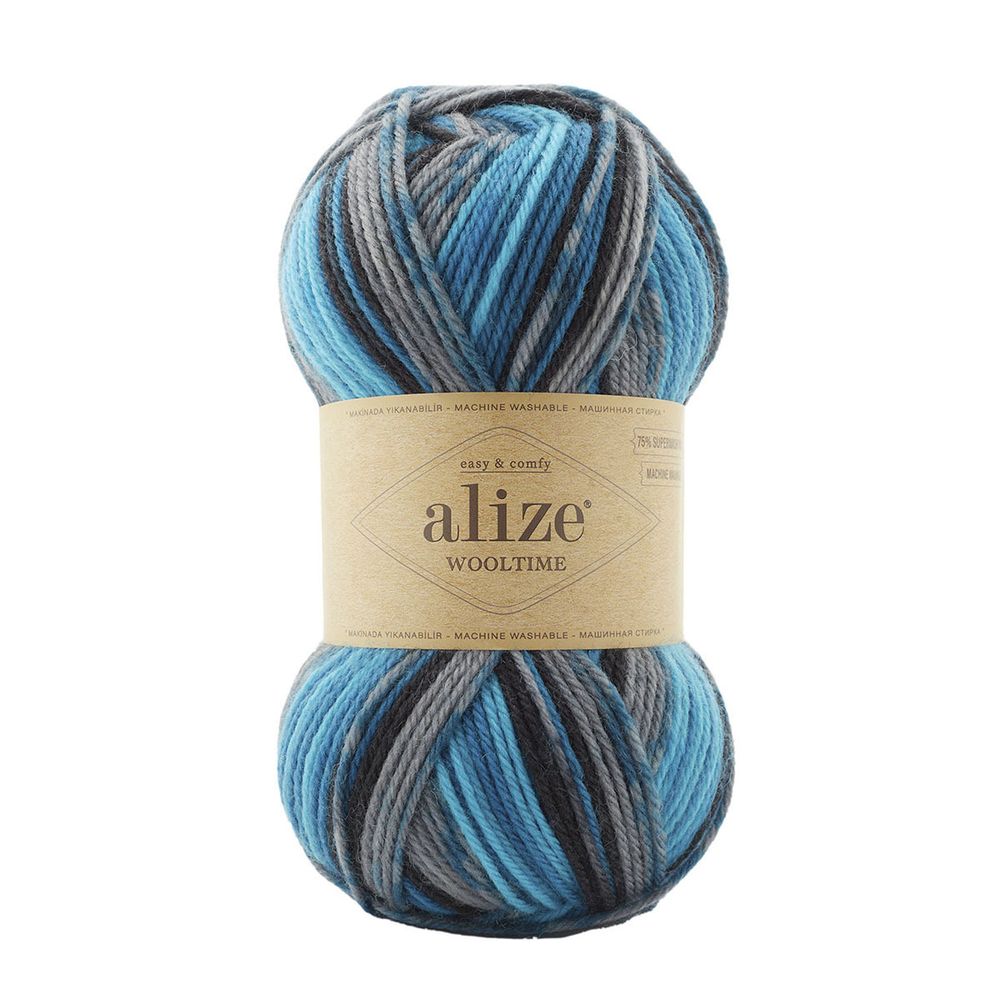 Пряжа Alize (Ализе) Wooltime / уп.5 мот. по 100 г, 200 м, 11017 секционный