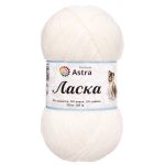 Пряжа Astra Premium (Астра Премиум) Ласка / уп.3 мот. по 100 г, 370 м, 001 белый