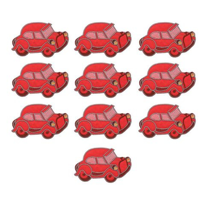 Термоаппликация Машинка, 110х70мм 10 шт (красный), 2248