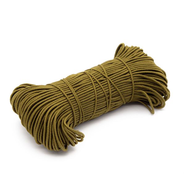 Резинка шляпная (шнур эластичный) ⌀1.5 мм / 50 метров, хаки