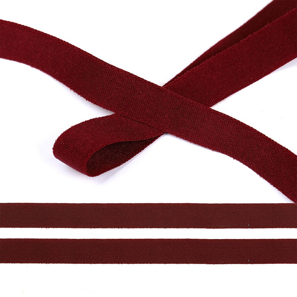 Резинка бельевая (окантовочная) блестящая 10.0 мм / 20 метров, М-196, бордо