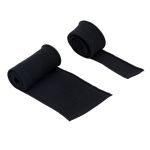 Воротник трикотажный с манжетами (комплект): воротник 7х40 см, 2 подвяза на рукава 3х40 см, 100% полиэстер, черный, CL-054