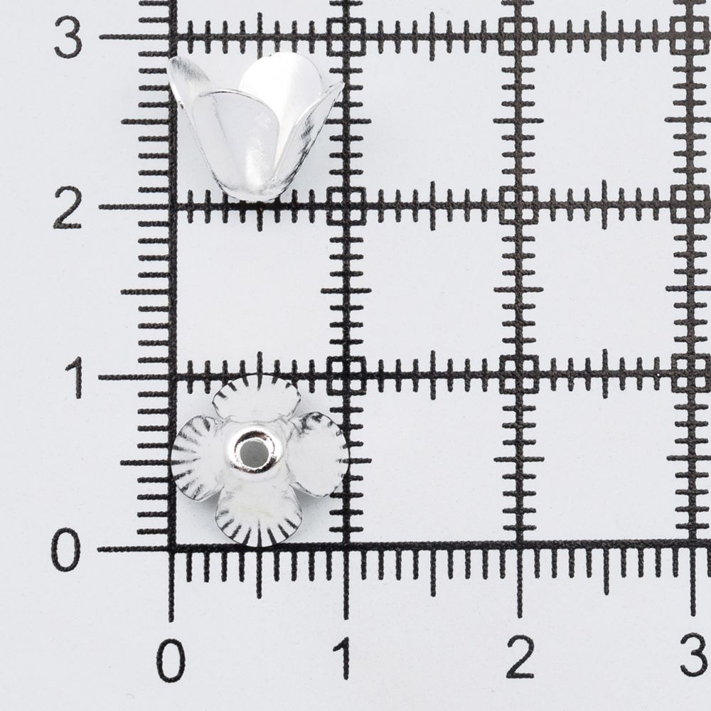 Шапочка для бусин, 10мм 30 шт/упак, Astra&Craft (Серебро), 4AR200