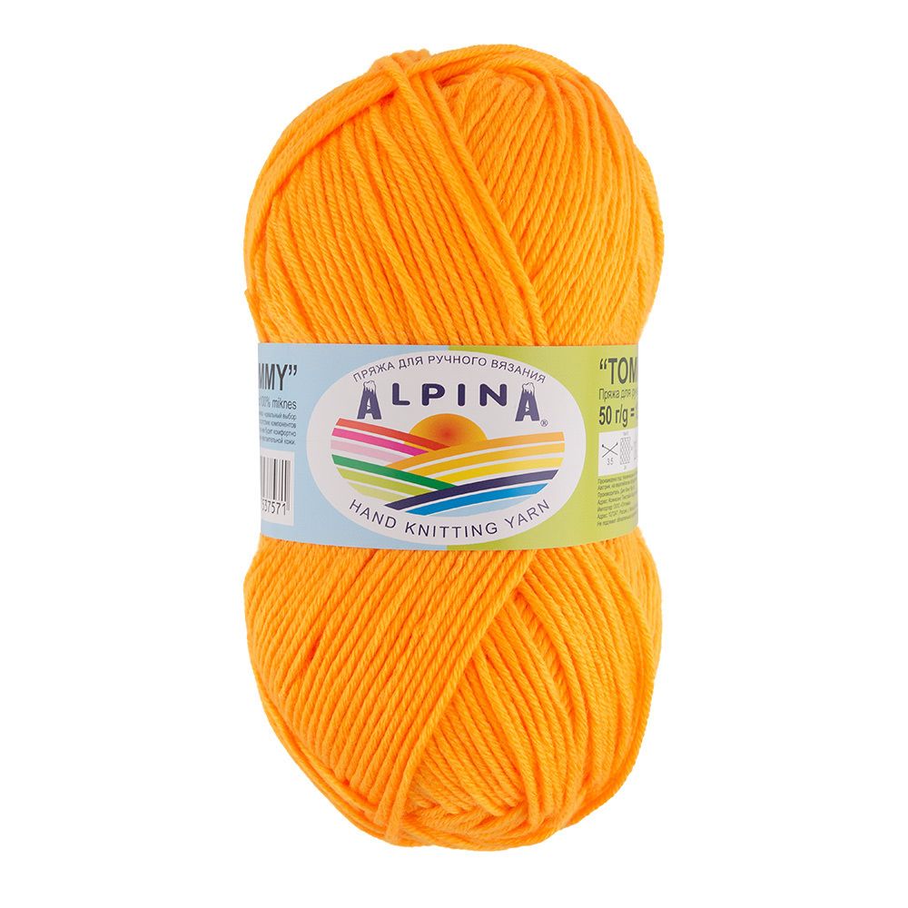 Пряжа Alpina Tommy / уп.10 мот. по 50г, 138м, 008 оранжевый