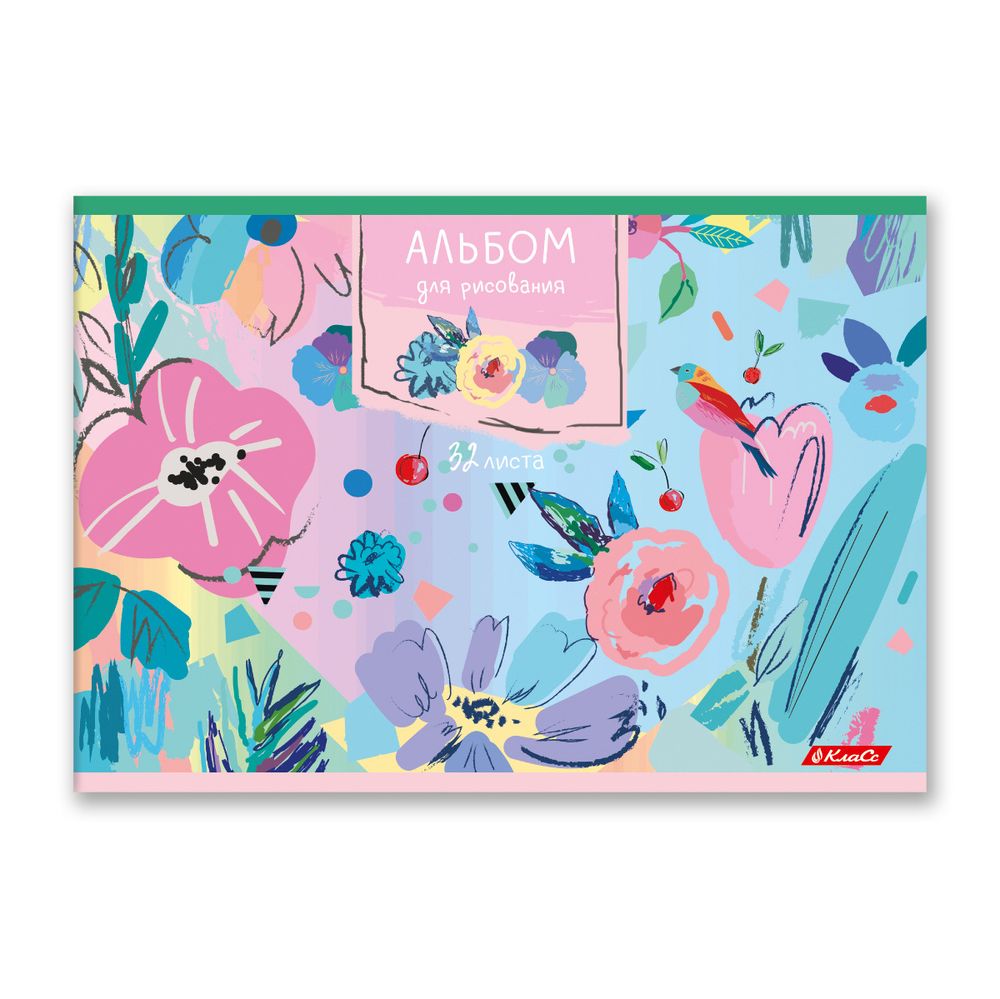 Альбом для рисования 100 г/м², A4 29х20.5 см, 32 л. на скобе, 5 шт, 000216 Цветочная фантазия, Светоч 32АЛСК4_0_3_9