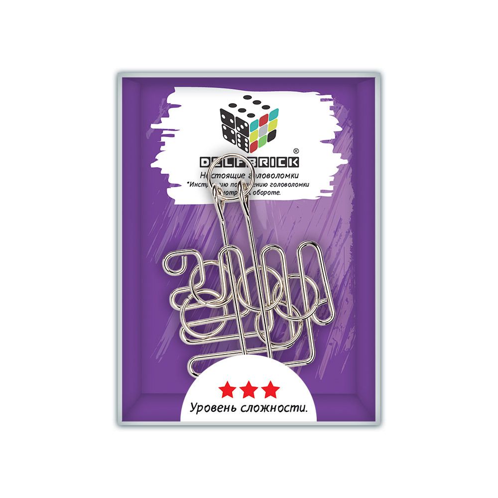 Головоломка металлическая, 1 шт, Лабиринт 8 элементов, Delfbrick DLM-38