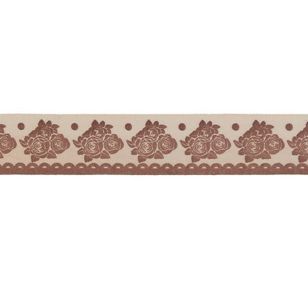 Лента хлопок с рисунком 20.0 мм / 5 шт по 3 метра, B043_099 Три розы, CLP-201 Gamma