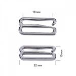 Крючки для бюстгальтера металл 18.0 мм, 918C цв.никель, уп.100 шт