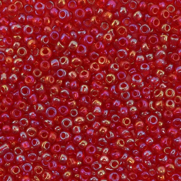Бисер Astra&Craft 11/0 (2.1 мм), 200 г (10х20 г), цв. 165 красный/прозрачный, радужный