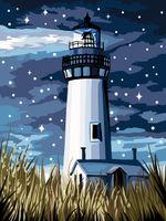 Картина по номерам Фрея PKZ/PM-092, Маяк в ночи, (на картоне) 40х30 см