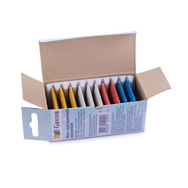 Мел портновский восковой, 10 шт, ассорти, Gamma ТС-110