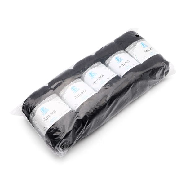 Пряжа Камтекс Альма / уп.5 мот. по 50 г, 170 м, 003 черный