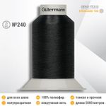 Нитки некрученые бондированные Gutermann Skala 240, 5000м, 720763, _000 черный, 1 катушка