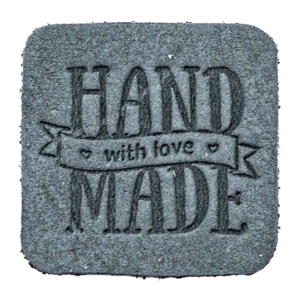 Термоаппликация из кожи Hand Made 3х3см, 100% кожа, 55 светло-серый