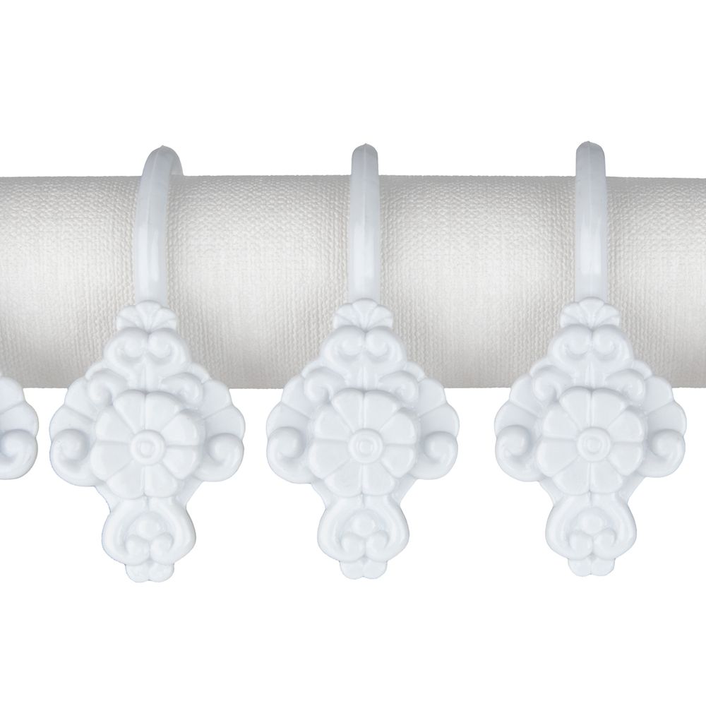 Крючки шторные для карниза навесные ⌀6 мм, 10 шт, 03 белый, Sofi H40