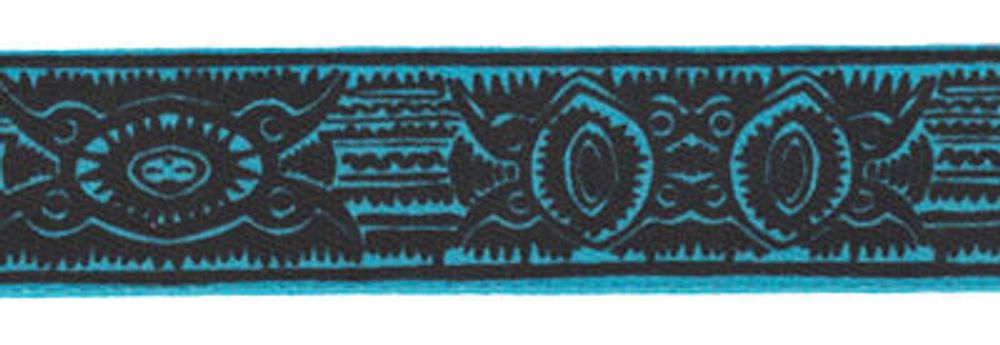 Лента атласная с рисунком 12 мм, 22.8 м, O34/073 черный/голубой, Gamma ALP-121