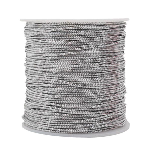 Шнур металлизированный ⌀1.0 мм / 100 метров, 0371-1000 серебро