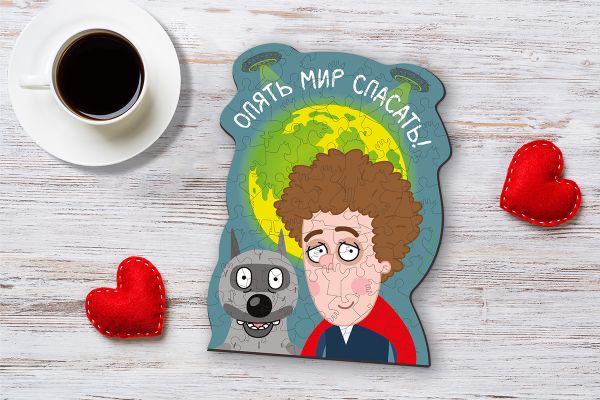 Пазл фигурный деревянный 75 элементов, CMF-PZLF-029 Опять мир спасать, Фрея