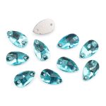 Хрустальные стразы пришивные формы капля, голубой 7х12 мм 10 шт/упак., ХК010НН712