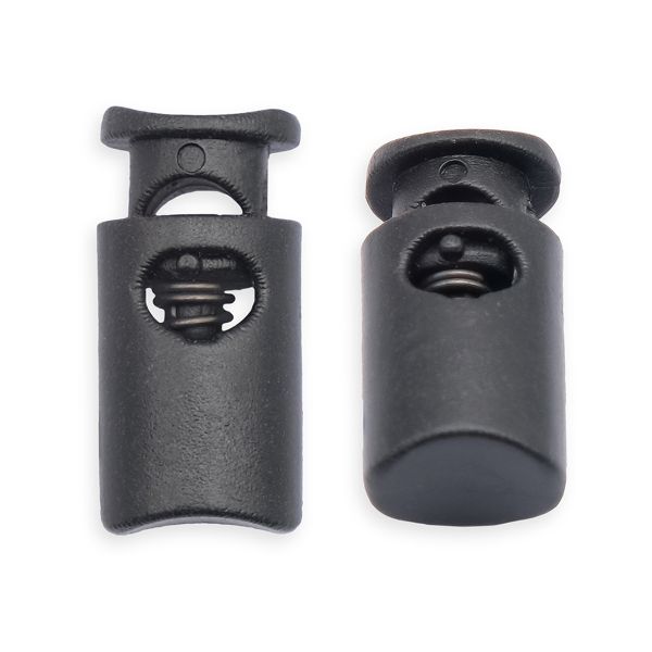 Фиксатор (зажим) для шнура пластик 1 отв., ⌀4.5 мм, 19х9 мм, цилиндр, ПП, черный, 100 шт