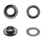 Люверсы металл ⌀9.5 мм (внутр.), h=5.7 мм, внешн. ⌀18.0 мм, латунь, цв.чер.никель плоский, 50 шт, BIG