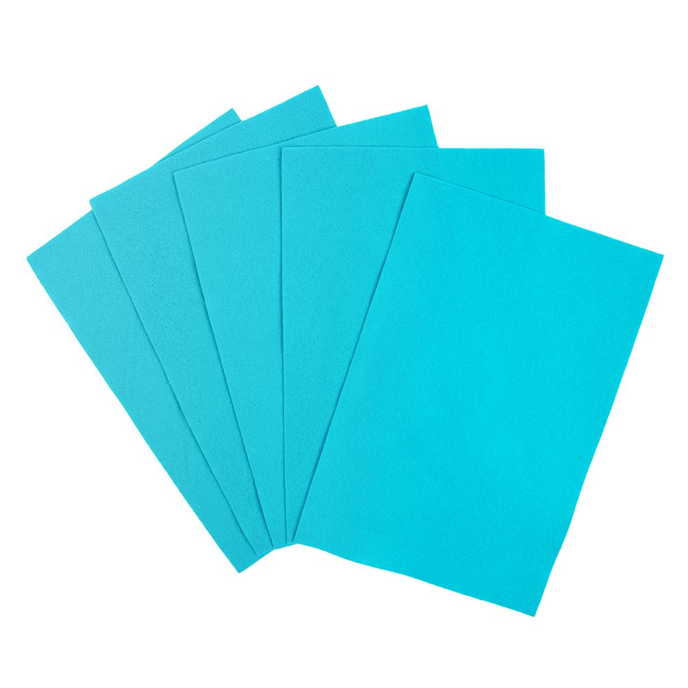 Фетр листовой 1 мм, 20х30 см, 5 шт, 028 голубой, Blitz FKC10-20/30