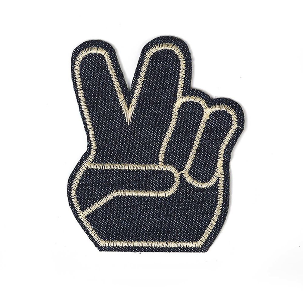 Термоаппликация джинсовая РУКА 100х80 мм, 10 шт