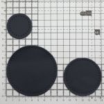 Набор заплаток пришивных из кожи, круг ⌀4см, 6см и 8см, с перфорацией, 3 шт, 100% кожа (05 темно-синий), 9401