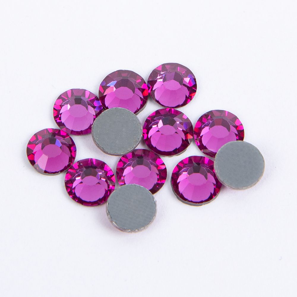 Стразы клеевые стекло 6.5 мм, 5х12 шт, SS30 №25 фуксия (Fuchsia), Zlatka ZRTG-3012